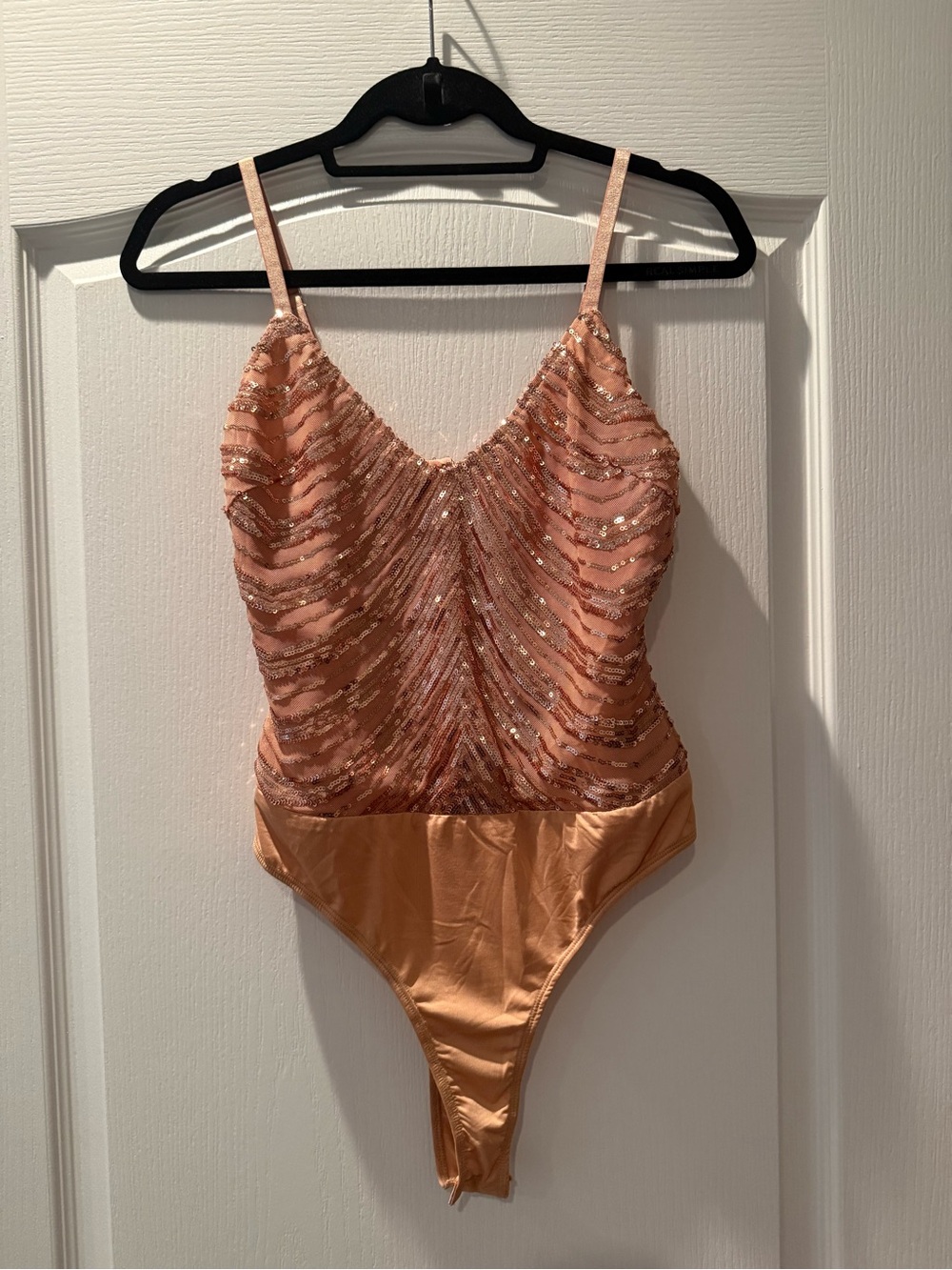 Fashion Nova Nude Sequin Bodysuit